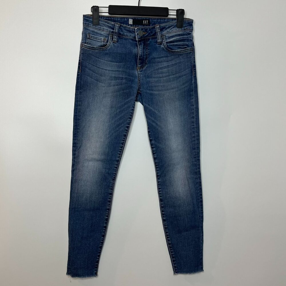 KUT from the KLOTH Connie Ankle Skinny Jeans, Raw Hem, Size 4